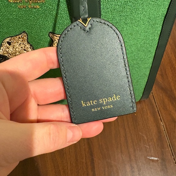 Kate Spade Green Tote with Leopard Design - Picture 7 of 9